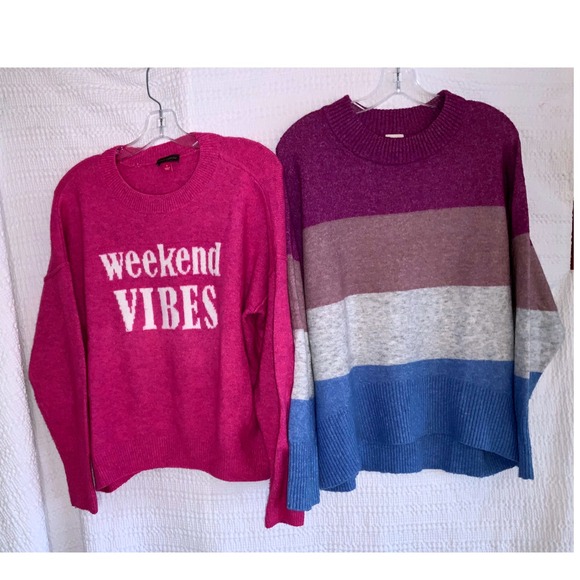 Vince Camuto Sweaters - Winter‎ sweaters Vince Camuto Weekend Vibes Pink Crewneck Sweater Women's Size